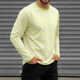 thumbnail image 2 of PEASKJP Henley Shirts for Men Long Sleeve Men's Shirts Long Sleeve Cotton T-Shirt Crew Neck Light Tees Classic Basic Casual Tops Plain Soft Shirt Light Yellow,L, 2 of 4
