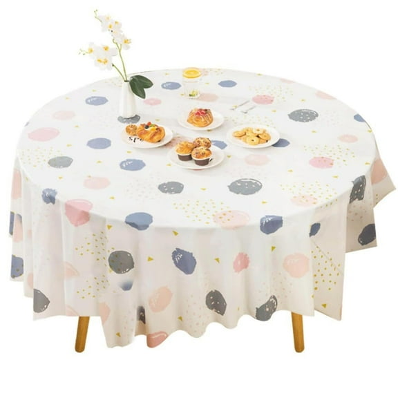 Table Cloths,Round Tablecloth (71'' X 71'' Pack of 5),Plastic Tablecloths,Table Cloths for Parties,Plastic Table Cloths for Parties Disposable - for Rectangular and Round Tables,Party,Beach