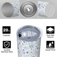 thumbnail image 4 of Pioneer Flower Floral Print Pattern 20oz Skinny Tumbler with Straw & Lid, Double Wall Vacuum Insulated Cup, Leak-Proof, Cup Holder Friendly, Hot 6H Cold 12H, 4 of 6