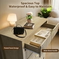 thumbnail image 5 of Haverchair Fluted 5 Drawer Dresser, Wooden Chest of Drawers with Wide Metal Handles,  Tall Storage Dresser Organizer with Curved Profile Design for Bedroom, Living Room, Hallway Closet, Natural Wood, 5 of 8