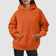 thumbnail image 2 of QHFBli Streetwear Women's Hoodie Womens Oversized Pullover Hoodie Soft Velvet Long Sleeve Top With Pockets Cozy Winter Fall Fashion Outerwear Casual Comfort Wear, 2 of 5