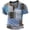 T-Blue, variant on T Shirts For Men Adult Referee Shirt V Neck Striped Sweatshirt Short Sleeved Top Retro Clothing Blue L