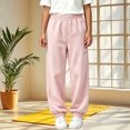 thumbnail image 2 of Klisyaur Children's Sweatpants Elastic High Waist Joggers Solid Color Winter Pants with Pockets Sizes 4-15, 2 of 5