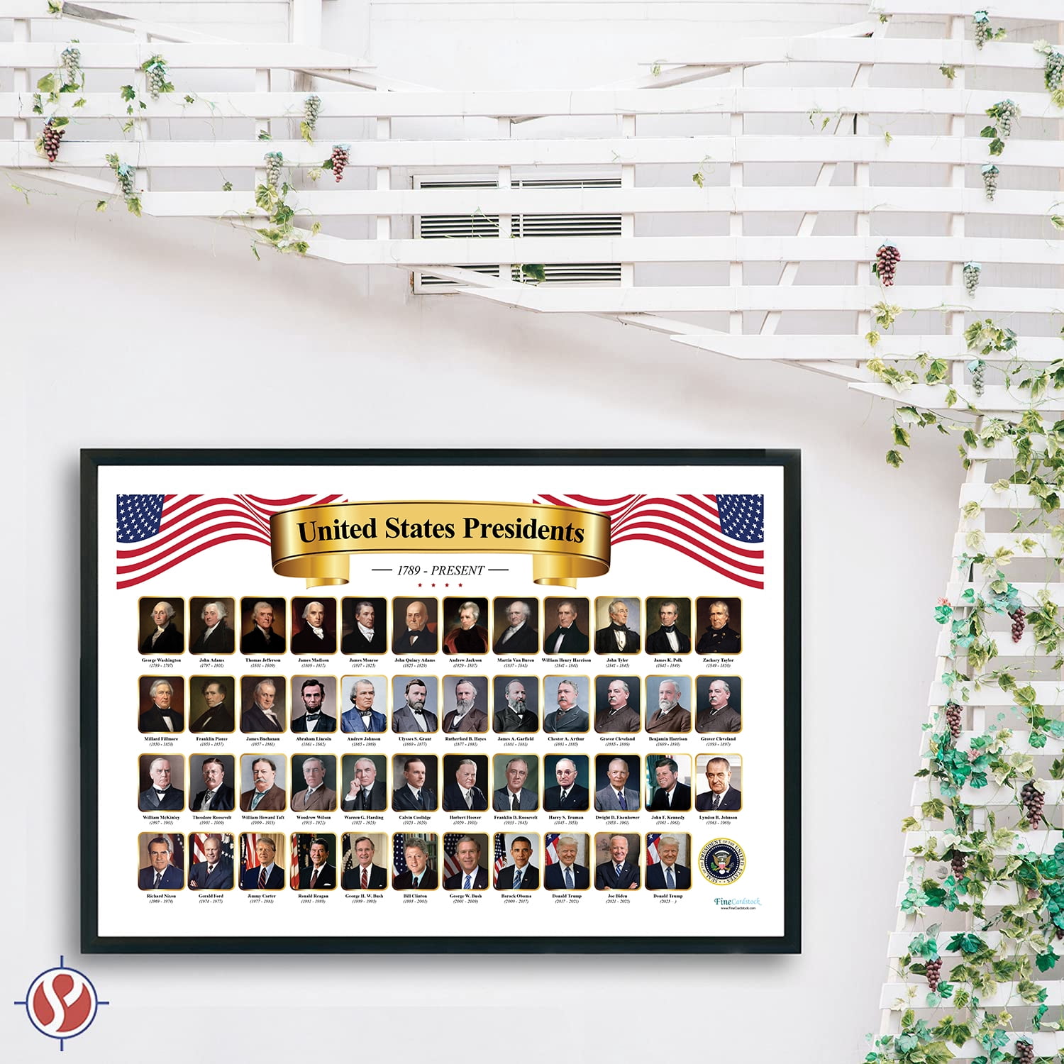 Presidents of the United States Educational Chart – Great Learning Tool for Kids | Perfect for Home, School and Office Use | 80lb Cardstock (216gsm) | 11 x 17” | 10 per Pack