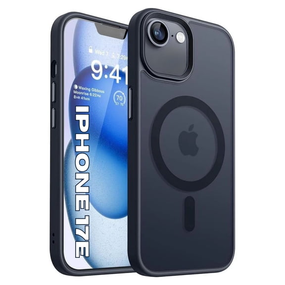 Entronix Magnetic Case Compatible with iPhone 17e, Frosted Matte Back Cover, Black
