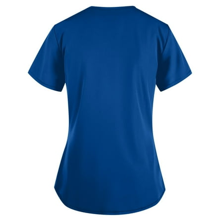 

Outfmvch Red Womens Summer Tops Short Sleeve V-neck Nursing Working Uniform Dark blue XL