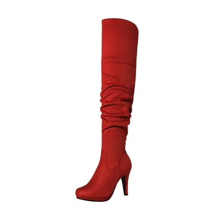 

Womens Fashion Over The Knee Boots Sexy 4 inch High Heel Thigh High Party Boots