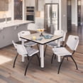 thumbnail image 3 of Regency 48 in Square Breakroom Table- Maple Top, Chrome Legs, 4 M Stack Chairs- Grey, 3 of 8