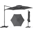 thumbnail image 1 of Costway Parasol Déporté de Patio 10 Pi avec Rotation à 360°, Évent, Base en Croix Incluse Gris, 1 of 10