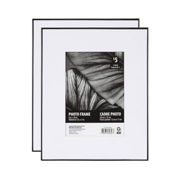 Slimline Black Picture Frame, Set of 2, 8” x 10”/5”x7”