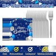 thumbnail image 3 of Jestar 96Pcs 90th Birthday Party Plates and Napkins Party Supplies Navy Blue Silver, 3 of 5