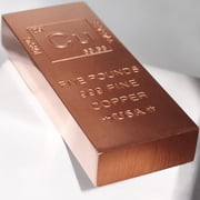 5 lb Copper Bar Paperweight | .999 Pure | Chemistry Element Design with Certificate of Authenticity by Mint State Gold