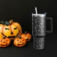 thumbnail image 2 of Halloween Ghost Tumbler 40oz - Insulated Stainless Steel Cup with Handle & Straw, Spooky Engraved Design - Holiday Gift for Women & Men (1 PC), 2 of 6