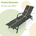 thumbnail image 2 of Gymax Chaise Longue d'Extérieur en Osier pour Patio avec Cadre en Métal et Dossier Réglable, 2 of 10