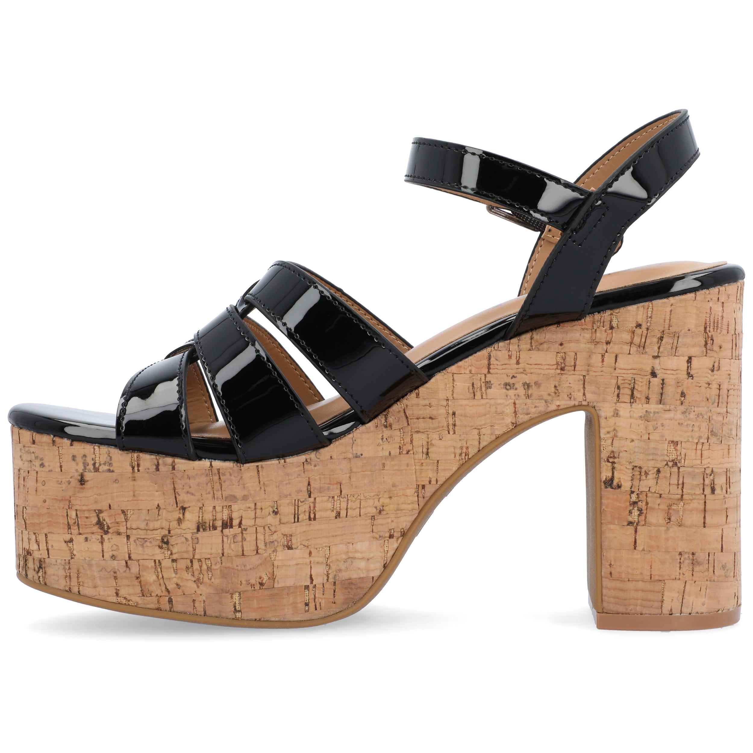 Journee Womens Jania Buckle Platform Sandals
