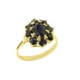 thumbnail image 1 of LBG British Made 18k Yellow Gold Natural Sapphire Womens Statement Ring - 33 size options - Size, 1 of 5