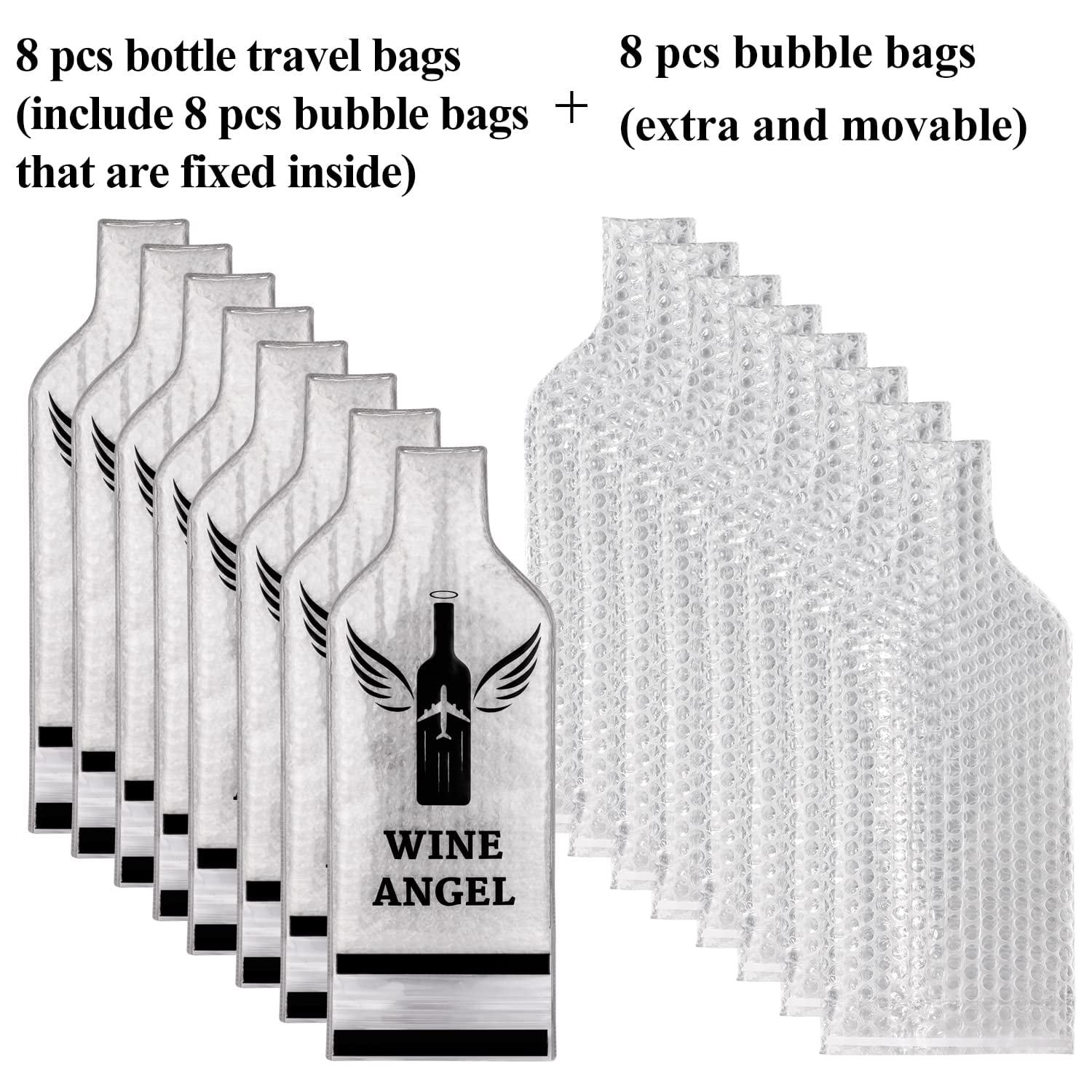 LIV 5 Pack Reusable Wine Bag for Travel Wine Bottle Protector Sleeve  for Airplane Car Cruise Protection Luggage Leak-proof