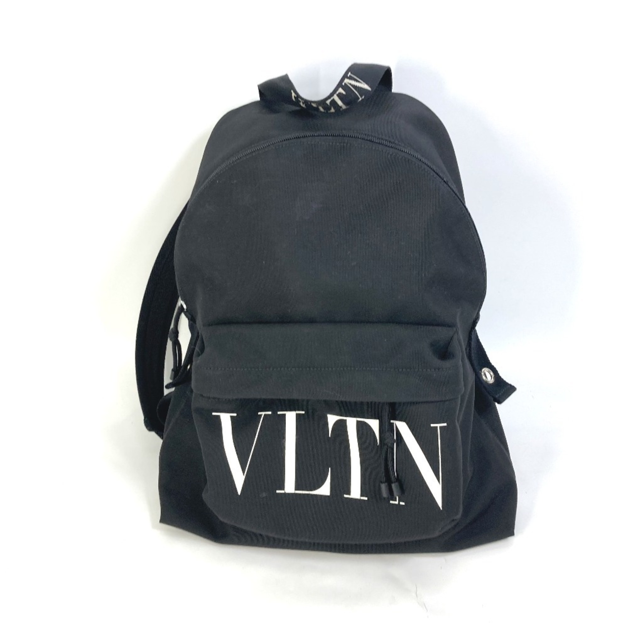 Pre-Owned VALENTINO VLTN logo backpack in nylon, black, for  display picture 2