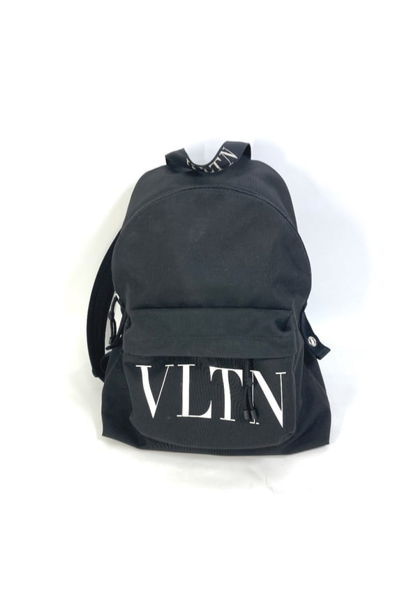 Pre-Owned VALENTINO VLTN logo backpack in nylon, black, for men (Good)