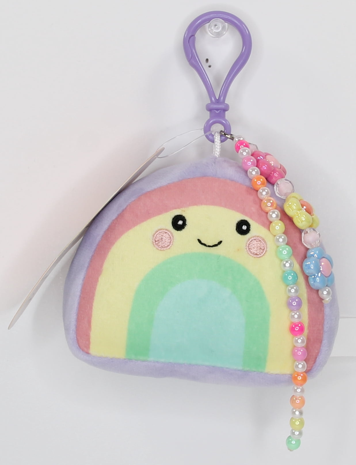 Wonder Nation Girls Rainbow Plush Keychain Bag Charm, Multi