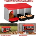 thumbnail image 4 of GloryStar Chicken Nesting Box, 3 Hole Metal Roll Away Nest Box for Chicken Coop, Easy Egg Collection,Hen Roosting Boxes, 4 of 7