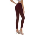 thumbnail image 3 of Jeans elásticos ajustados de tiro medio de color con bolsillo real de 98 % algodón de color para mujer (regular y grande) Burgundy26 Plus, 3 of 5