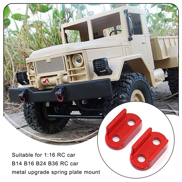 4 Pièces 1/16 Échelle RC Voiture Véhicule Jouets Réparation Lame Suspension Base Ressort Fixation Base Réparation Automobile Mise à Niveau Accessoires Modifiés Rouge