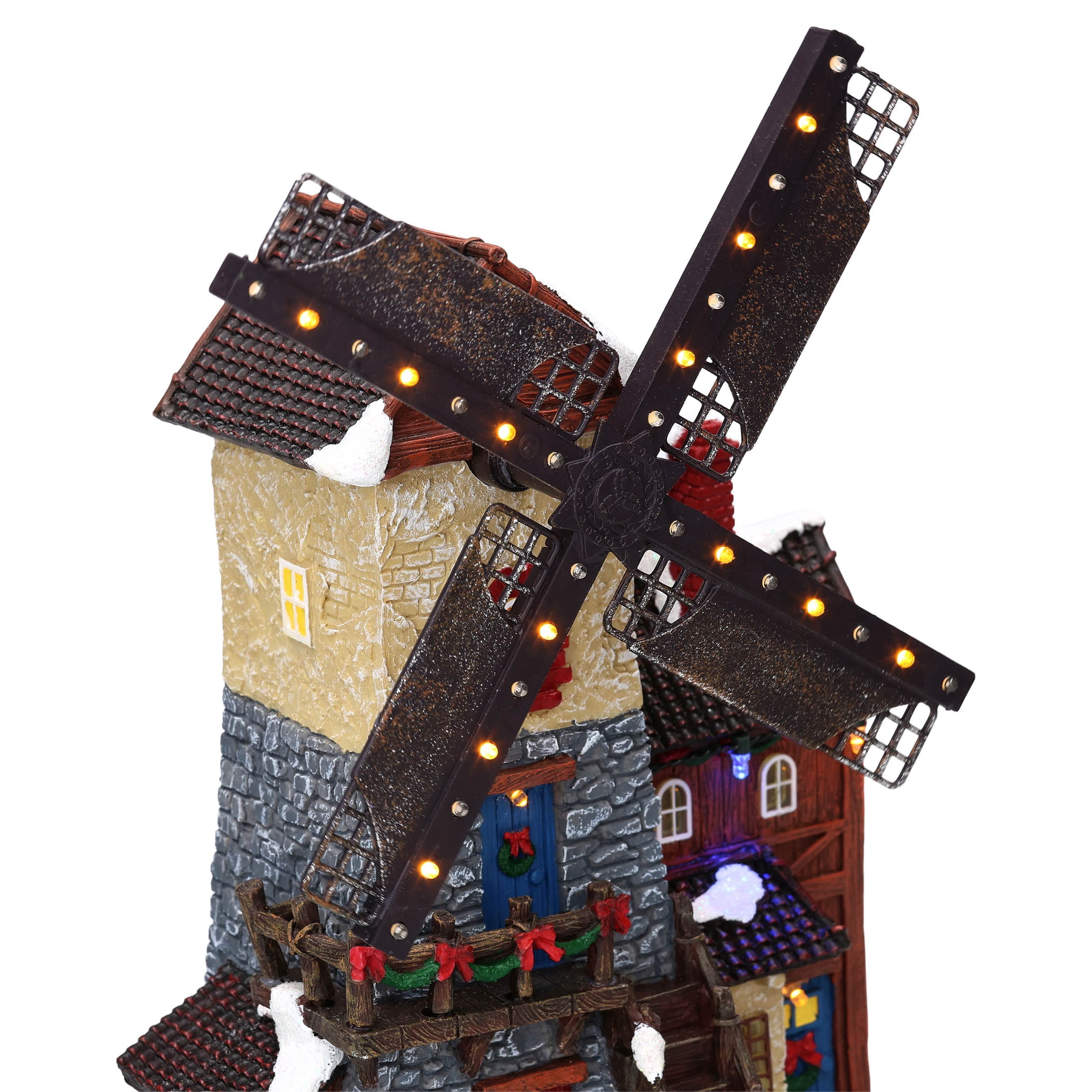 Light-Up and Musical Windmill Christmas Village Decoration, Multicolor, 12.37", by Holiday Time