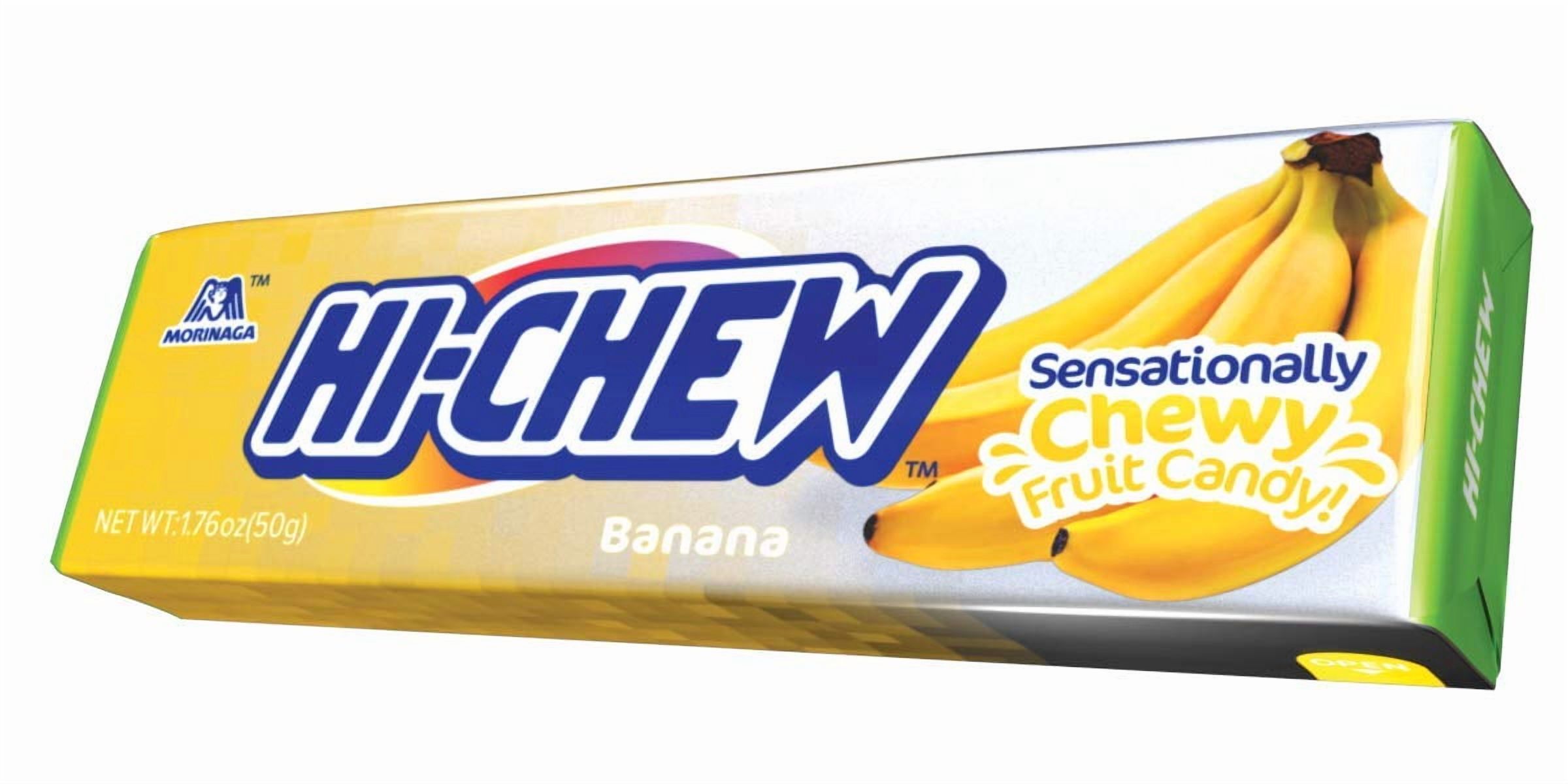 Hi-chew Banana Chewy Fruit Candies 1.76 oz. bar By Morinaga (10-pack)