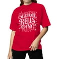 thumbnail image 2 of Sleigh Bells Ring Festive Design Women's T-shirt, 2 of 3
