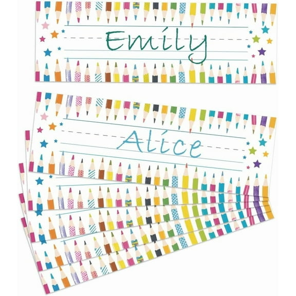 40pcs Desk Name Tags Pencil Locker Name Plates Classroom Desk Tags Name Plates Desk Nametags Student Name Tags Teacher Name Plate for Classroom Cubbies Desks Cabinets Filing Storage for making