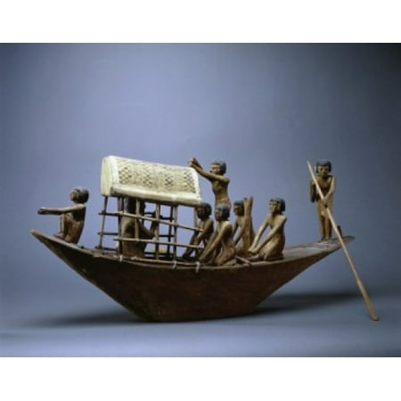 Model of a Funeral Boat Egyptian Art Musee du Louvre Paris Canvas Art - (24 x 36)