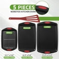 thumbnail image 2 of 5-Piece Nonstick Baking Pans Set - Premium Carbon Steel Bakeware with PFOA/PFOS/PTFE-Free Coating, Red Silicone Handles (Black Red), 2 of 4