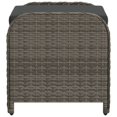thumbnail image 3 of vidaXL Garden Stool with Cushion Grey 58x46x46 cm Poly Rattan, 3 of 5
