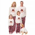 thumbnail image 2 of Pijamas familiares a juego de Navidad, diseño exclusivo, cabeza de ciervo con sombrero, Feliz Navidad, conjunto de pijamas blancos, 2 of 3