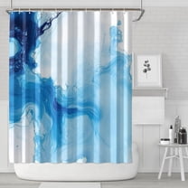 Blue White Marble Pattern Shower Curtain 84"x72" ,Bathroom Decorative Shower Curtains Set with 12 Hooks,Modern Waterproof Washable Shower Curtain