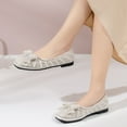 thumbnail image 5 of vokkrv Women's Flats,Ballet Flats for Women, Bowknot Round Toe Comfort Light Weight Slip-On Dress Shoes White 8.5, 5 of 7