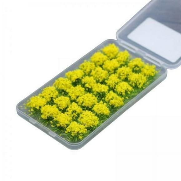 Bunblic 3xMini Flowers Cluster DIY Model for Dioramas Sand Table Railroad Scenery Yellow