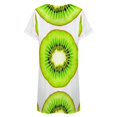 thumbnail image 5 of Kiwi Slices on White Background Women Nightgown Sleepwear Short Sleeves For Vacations Travels Nightgowns Women's Pajamas, 5 of 7
