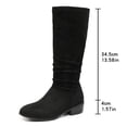thumbnail image 6 of Rokment Women's Slouchy Mid Calf Boots Fashion Casual Solid Suede Pointed Toe Stacked Heels Pull On Knee-High Tall Dress Boots Fall Winter, 6 of 6