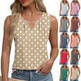 thumbnail image 1 of HVOBTTY Débardeur d'Été Confortable pour Femmes Mode Plage Imprimé Polka Sans Manches Col en V Ample Doux Respirant Polyvalent Rouge, TG, 1 of 5