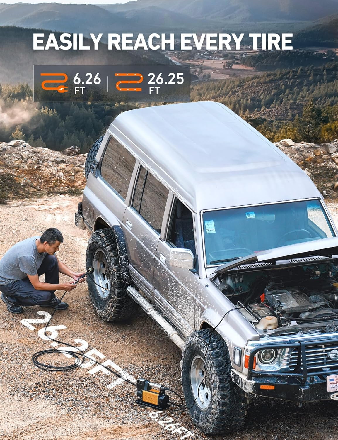 AstroAI Air Compressor Offroad, Heavy-Duty Truck Tire Inflator, Portable Air Pump with 7.06 CFM, AirCtrl, 12V 150 Psi for 4 × 4 SUV Vehicle RV ATV