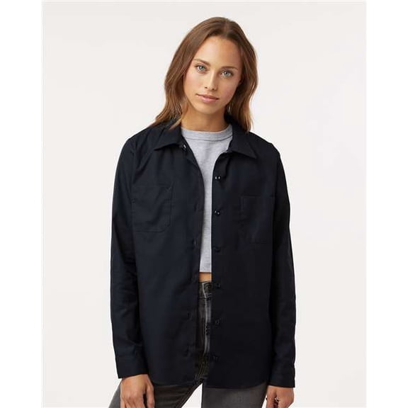 Dickies Occupational Workwear FL5350BKXL FL5350 Women's Long Sleeve Industrial Work Shirt, Fabric, XL, Black