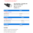 thumbnail image 2 of Stop Light Switch - Compatible with 2004 - 2014 Acura TSX 2005 2006 2007 2008 2009 2010 2011 2012 2013, 2 of 2