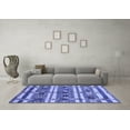 thumbnail image 3 of Ahgly Company Machine Washable Indoor Rectangle Oriental Blue Industrial Area Rugs, 8' x 12', 3 of 4