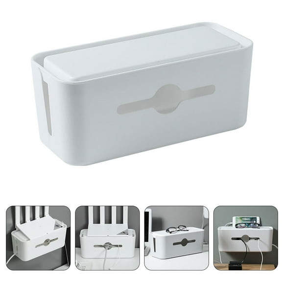 OULII 1Set White ABS Cable Organizer for Home Use with Heat Dissipation and Wall Mountable Features