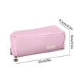 thumbnail image 3 of Large Pencil Pouch with 2 Zippered Compartments, Oxford Fabric Pencil Case with Minimalist Solid Design for Office Desk Travel Storage, 9 Inch, 3 of 7