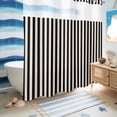 thumbnail image 5 of No Hook Shower Curtain, Black Striped Shower Curtains for Bathroom with See Through Top Window, Modern Simple Farmhouse Beige Vintage Waterproof & Washable Bath Curtain Standard 72"x72", 5 of 9