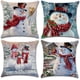 thumbnail image 1 of Fundas decorativas para almohadas, 4 piezas, mezcla de lino y algodón, patrón de muñeco de nieve-- Sailing  Electrónica, 1 of 1