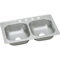 Open Box Elkay D23321 Dayton 33" Drop In Double Basin Stainless Steel Kitchen Sink - 1 Faucet Hole